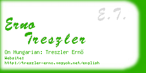 erno treszler business card